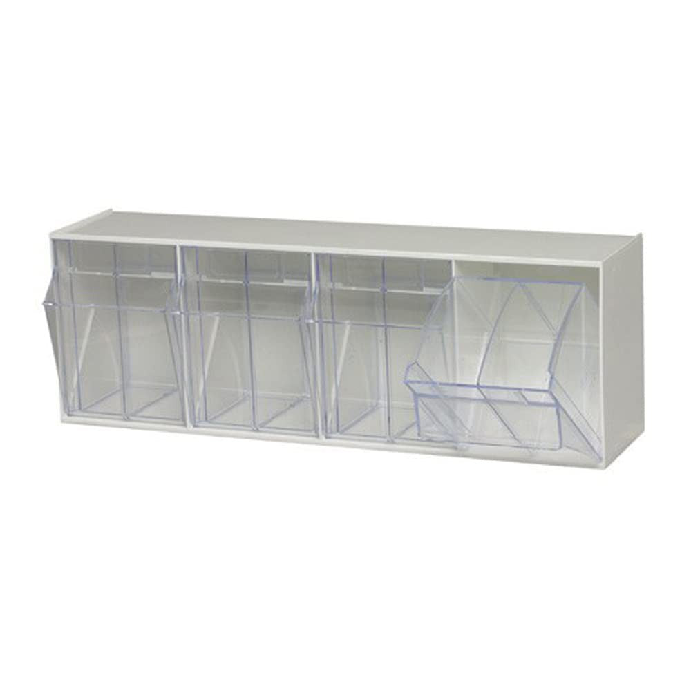 Quantum Storage Systems Tip Out Bin QTB304 – 4 Compartments White Cabinets & Storage Pasteur Pharmacy