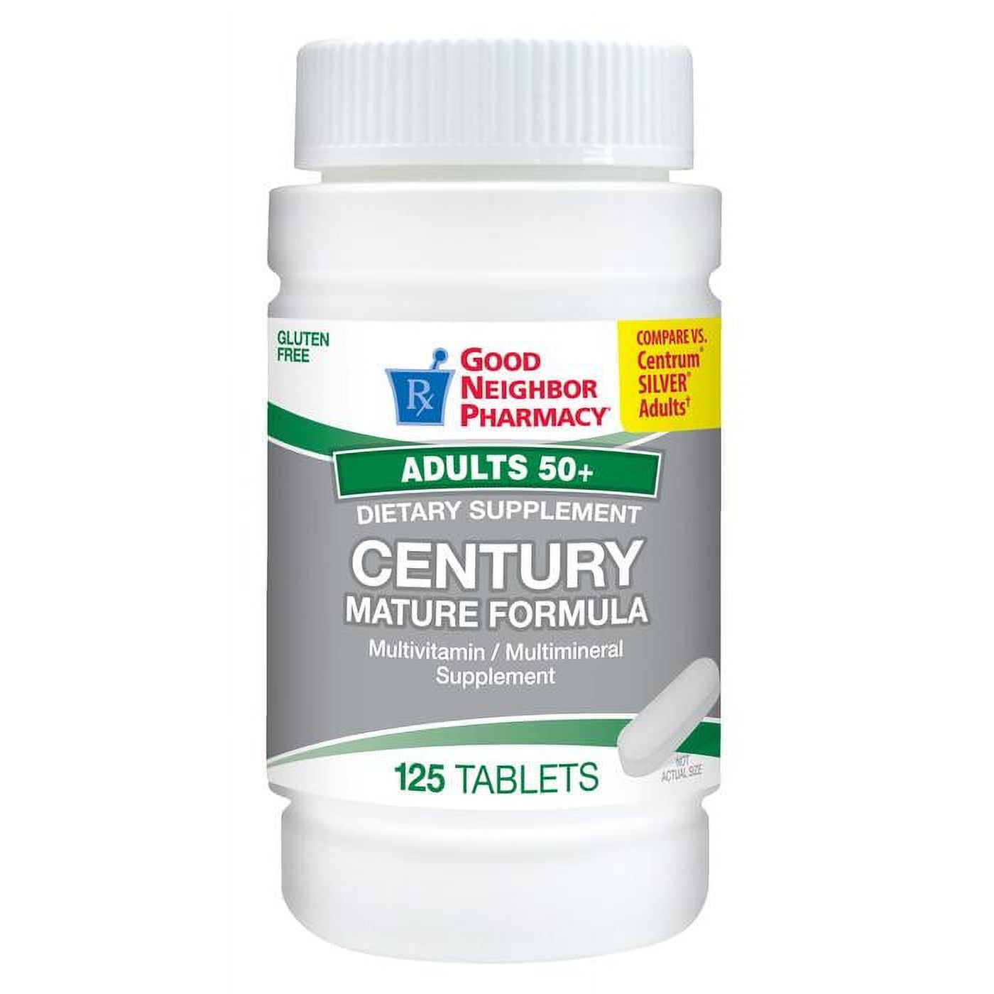Silver Rod Pharmacy GNP Century Adult 50+ Mature Formula Multivitamin 125 Tablets Vitamins & Supplements Pasteur Pharmacy