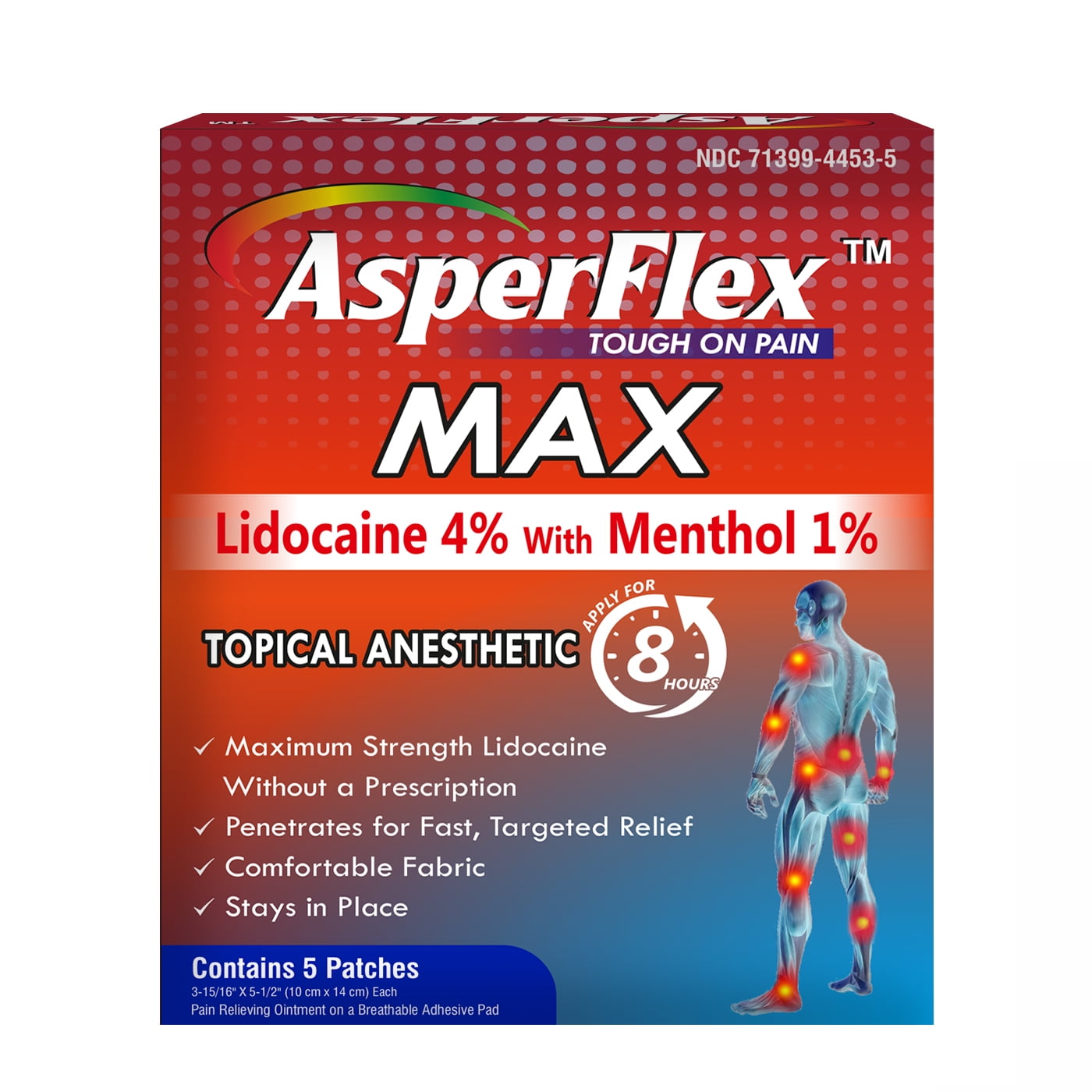 Akron Pharma Asperflex MAX Pain Relief Patch With Lidocaine 4% And Menthol 1 Health Care Pasteur Pharmacy