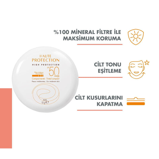 Avene Mineral Sunscreen Compact Cream Foundation SPF 50 - Sensitive Skin Sun Protection with UVA and UVB Protection