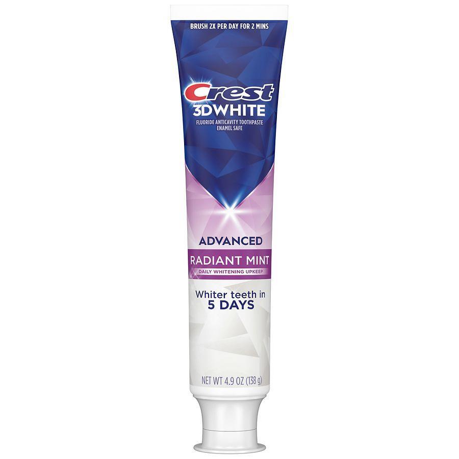 Crest 3D White Advanced Teeth Whitening Toothpaste Radiant Mint 4.9 oz Toothpaste Pasteur Pharmacy