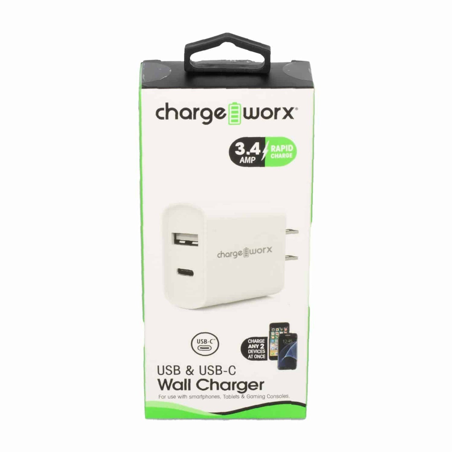 ChargeWorx® Dual USB Wall Charger – White Cables Pasteur Pharmacy