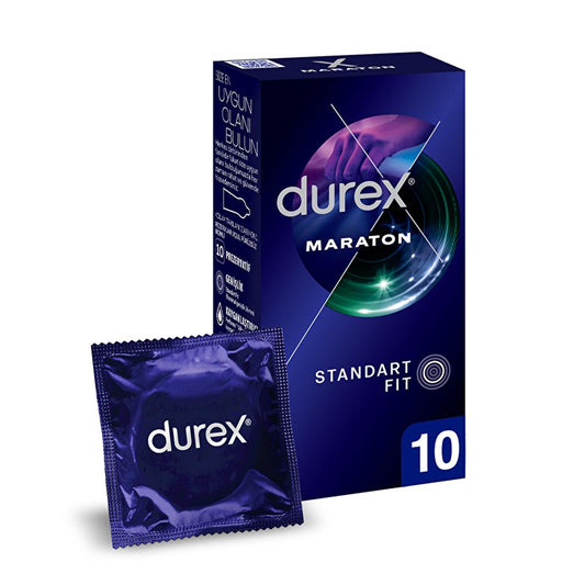 Preservativos Durex Marathon con efecto retardante - Rendimiento mejorado para adultos y parejas | 10 unidades