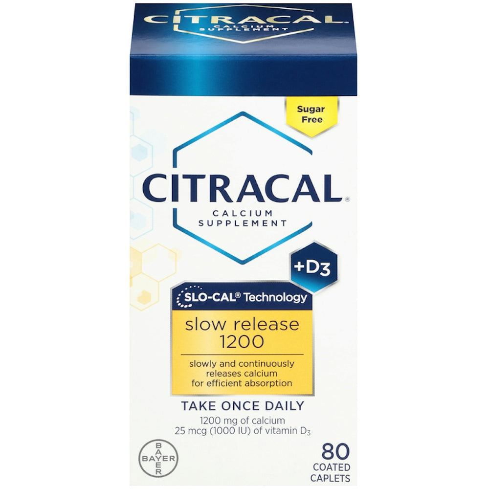 Citracal Calcium Supplement, Slow Release 1200 + D3, 80 Coated Tablets Vitamins & Supplements Pasteur Pharmacy