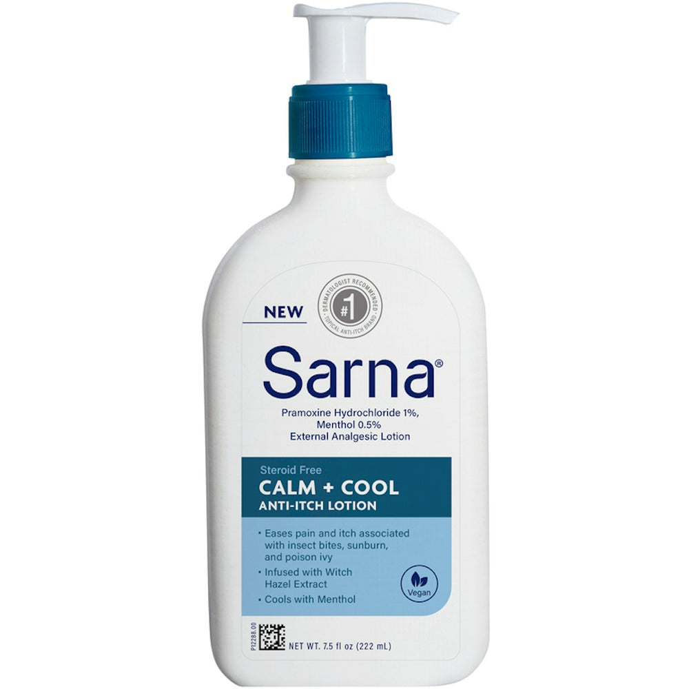 Sarna Lotion, Anti Itch, Calm + Cool, Steroid Free 7.5 Fl Oz Lotion & Moisturizer Pasteur Pharmacy