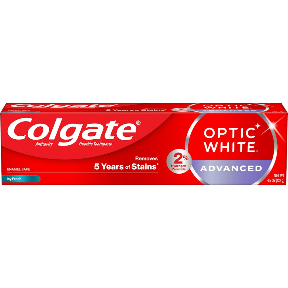 Colgate Optic White Advanced Anticavity Fluoride Icy Fresh Toothpaste 4.5 Oz Toothpaste Pasteur Pharmacy