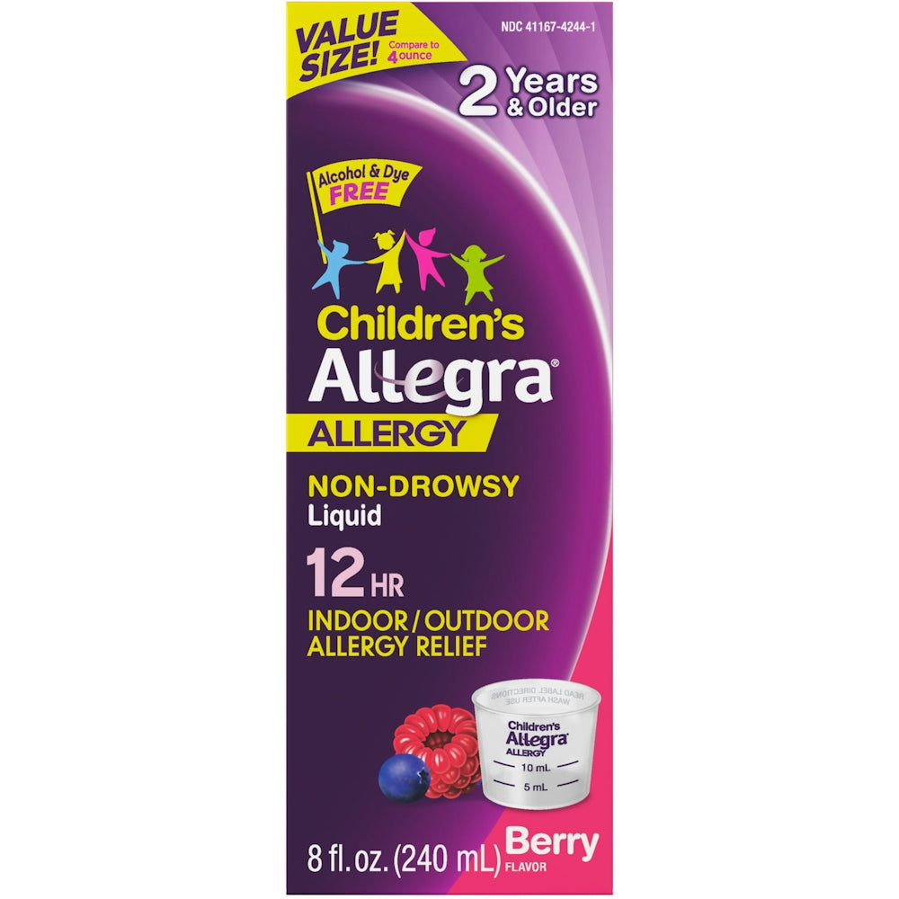 Allegra format familial sirop pour enfants saveur fruits des bois anti-allergique 236 ml