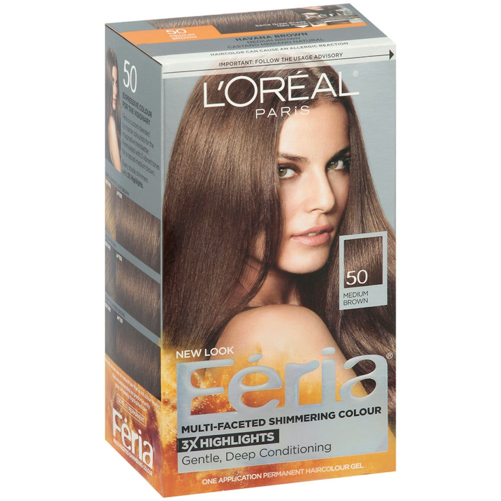 Feria L'Oréal Paris Mult-Faceted Permanent Hair Color - 50 Medium Brown Hair Color Pasteur Pharmacy