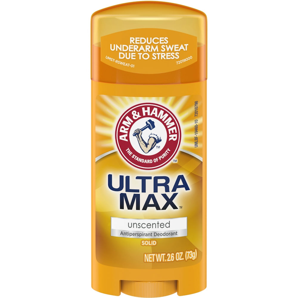 Arm & Hammer Ultra Max Antiperspirant Deodorant, Unscented, 2.6 oz (Invisible Solid) Deodorant Pasteur Pharmacy