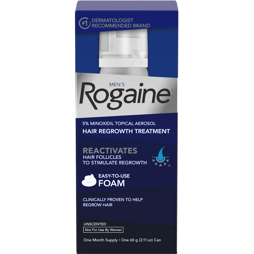 Rogaine Men's Foam Men's Unscented Hair Regrowth Treatment 2.11 Oz Hair Care Pasteur Pharmacy
