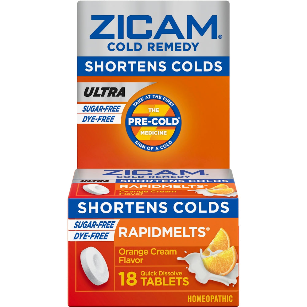 Zicam Zinc Cold Remedy Ultra Rapid Melts Quick Dissolve Tablets Orange Cream Flavor 18ct Health & Beauty Pasteur Pharmacy