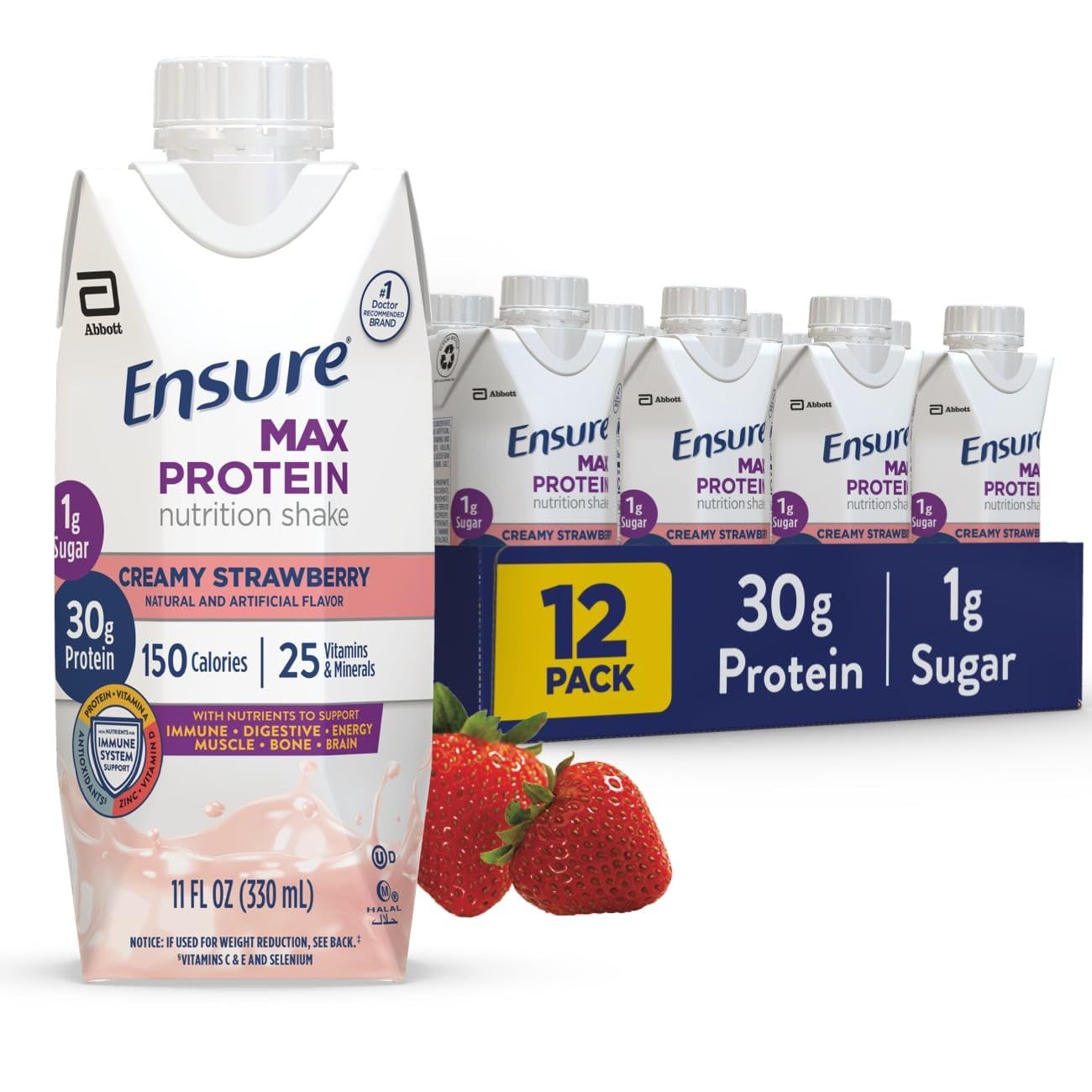 Ensure Max Protein Nutrition Shake Creamy Strawberry 11 Fl Oz Fitness & Nutrition Pasteur Pharmacy
