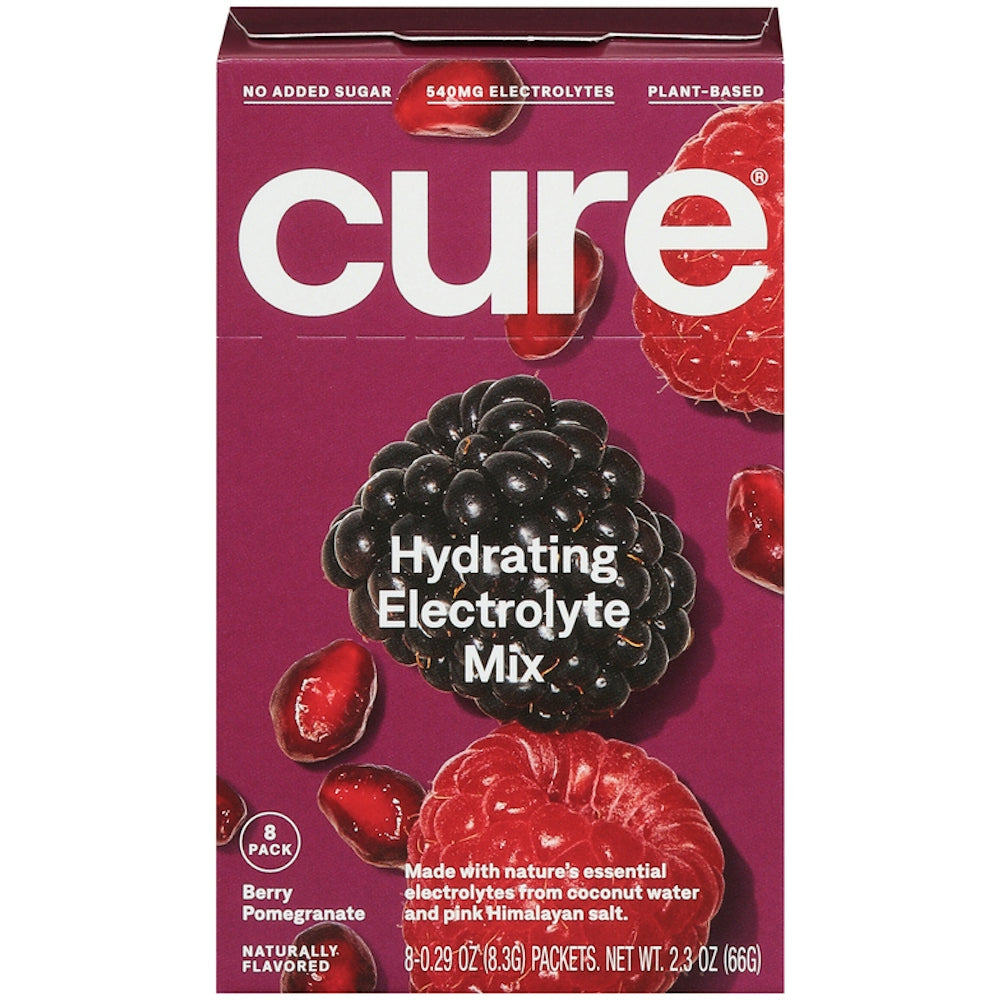 Cure Hydration Electrolyte Vegan Drink Mix Powder - Berry Pomegranate 8Ct Sports & Energy Drinks Pasteur Pharmacy