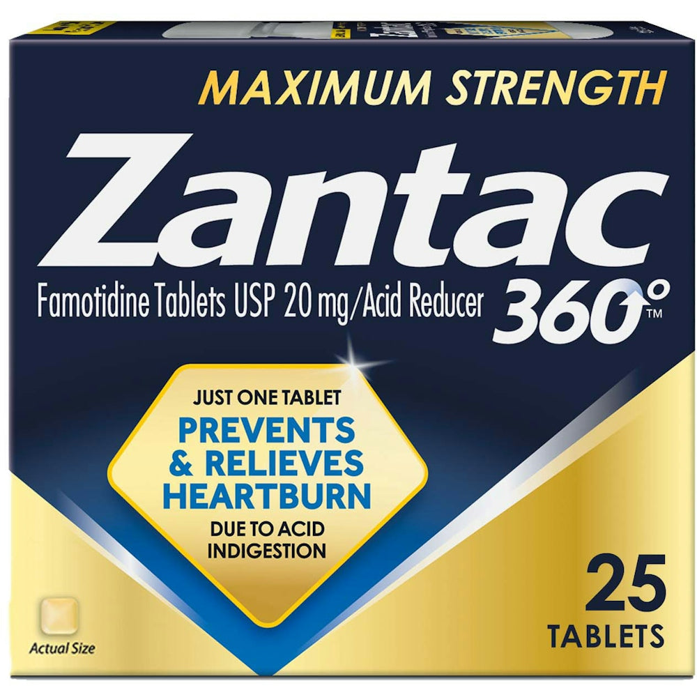 Zantac 360 Max Strength Acid Reducer 20mg – Heartburn Relief, 25 Tablets Medicine & Drugs Pasteur Pharmacy