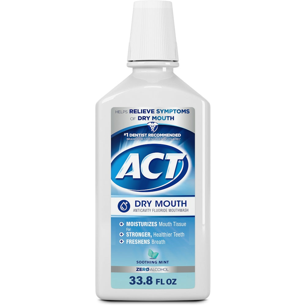 ACT Total Care Dry Mouth Anticavity Fluoride Mouthwash Soothing Mint 33.80 Oz Mouthwash Pasteur Pharmacy
