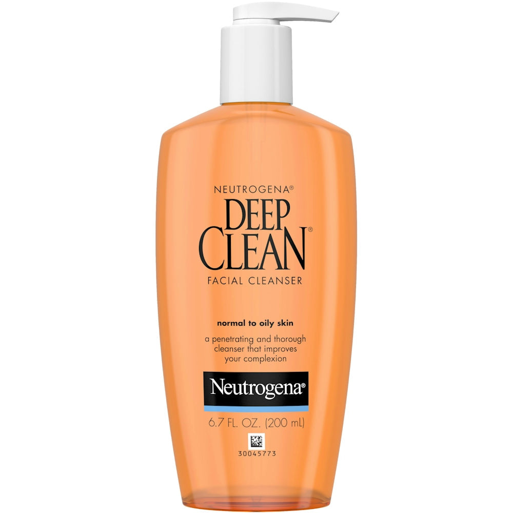 Neutrogena Deep Clean Daily Facial Cleanser With Beta Hydroxy Acid For Normal To Oily Skin, Alcohol-Free, Oil-Free & Non-Comedogenic, 6.7 Fl. Oz Facial Cleansers Pasteur Pharmacy