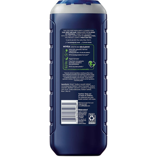 Nivea Men 3 In 1 Body Wash Cool Icy Menthol 16 9 Fl Oz Body Wash Pasteur Pharmacy