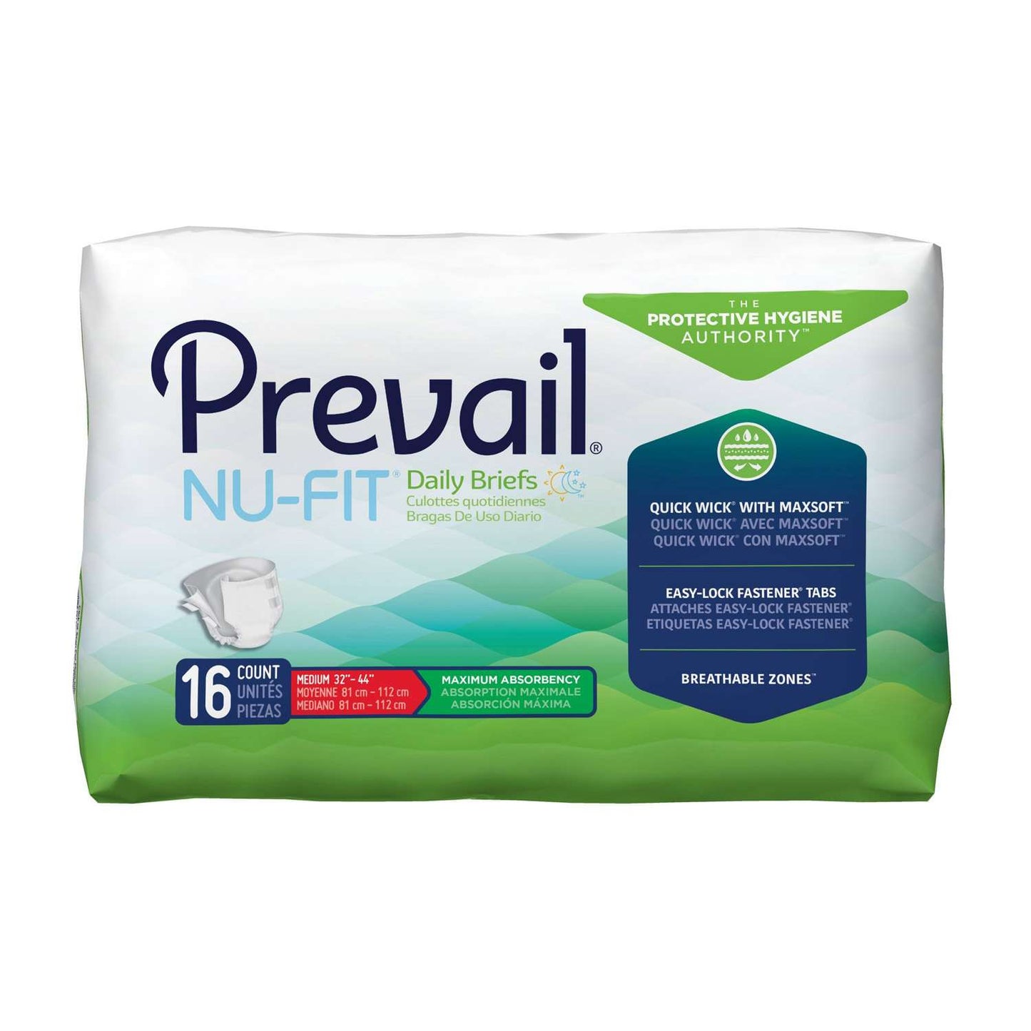 Prevail Nu-Fit Incontinence Adult Daily Briefs, Large - Bag Of 20 Bicycle Shorts & Briefs Pasteur Pharmacy