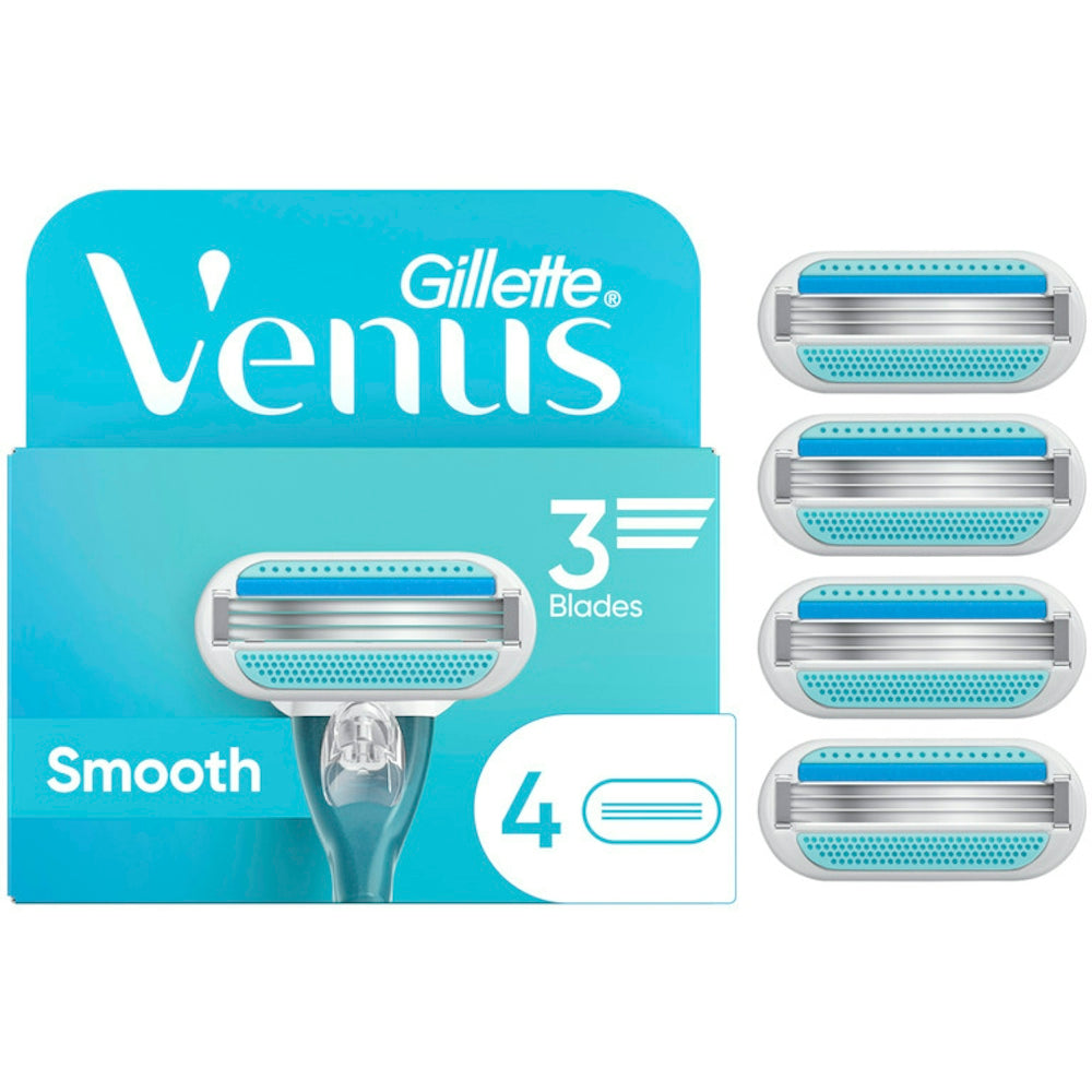 Gillette Venus Smooth Women's Razor Blade Refills, 3 Blades, 4 Count Shaving & Grooming Pasteur Pharmacy