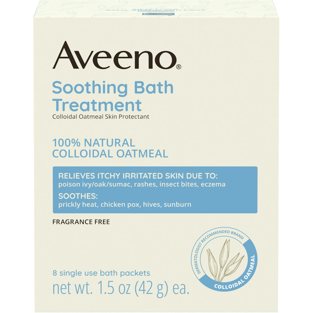 Aveeno Soothing Bath Treatment, Colloidal Oatmeal Skin Protectant Single Use Packets Bath & Body Pasteur Pharmacy