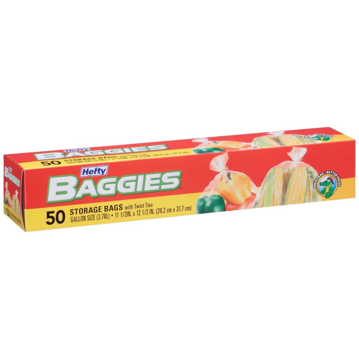 Sacs de rangement Hefty Baggies, avec liens, format gallon