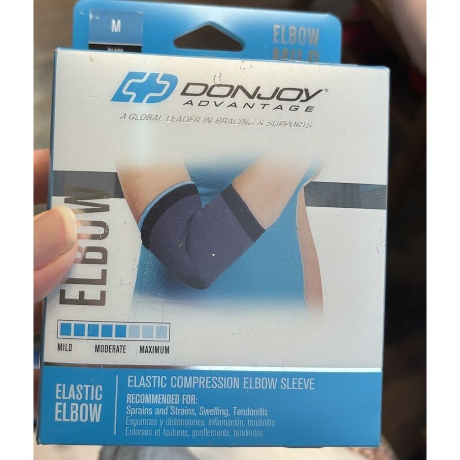 DONJOY Advantage Elastic Compression Elbow Sleeve, Medium, Black Card Sleeves Pasteur Pharmacy
