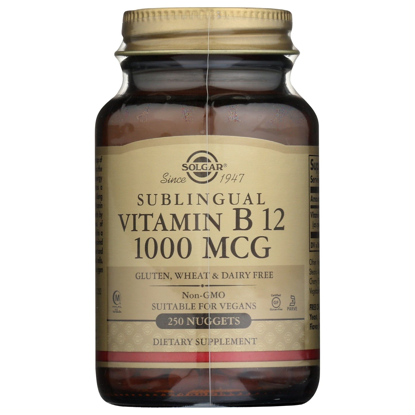 Solgar Sublingual Vitamin B12, 1,000 Mcg, 250 Nuggets Vitamins & Supplements Pasteur Pharmacy