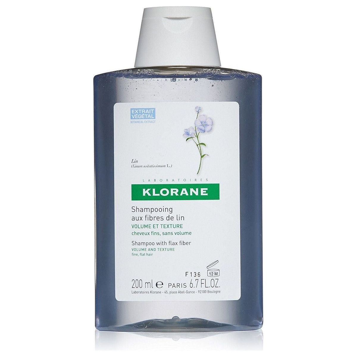 Klorane Shampoo with Flax Fiber, 6.7 Oz