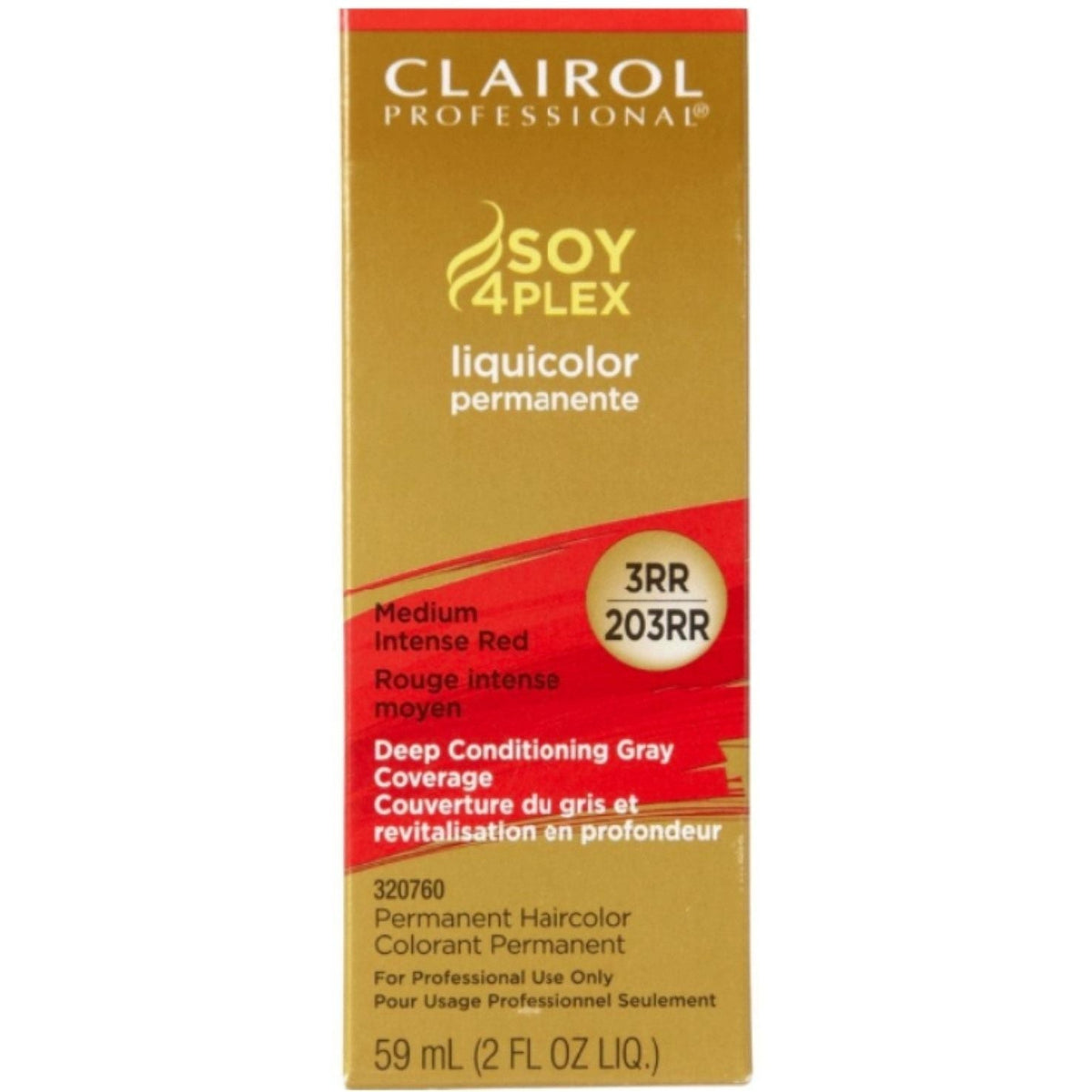 Clairol Professional Soy4Plex 3RR/203RR Medium Intense Red LiquiColor Permanent Hair Color