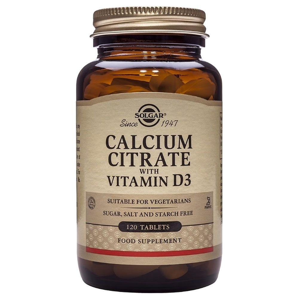 Solgar Calcium Citrate with Vitamin D3 120 Tablets Vitamins & Supplements Pasteur Pharmacy