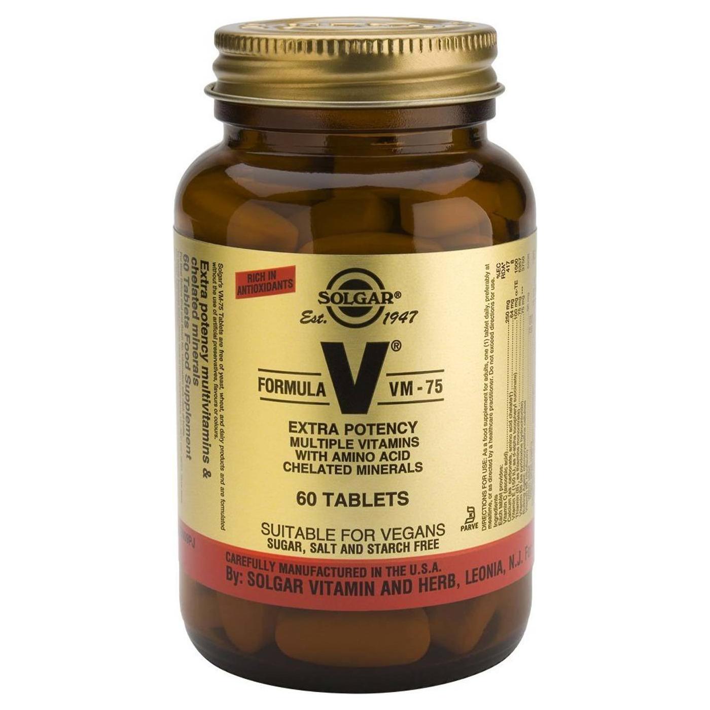 Solgar Formula VM-75 60 Tablets Vitamins & Supplements Pasteur Pharmacy