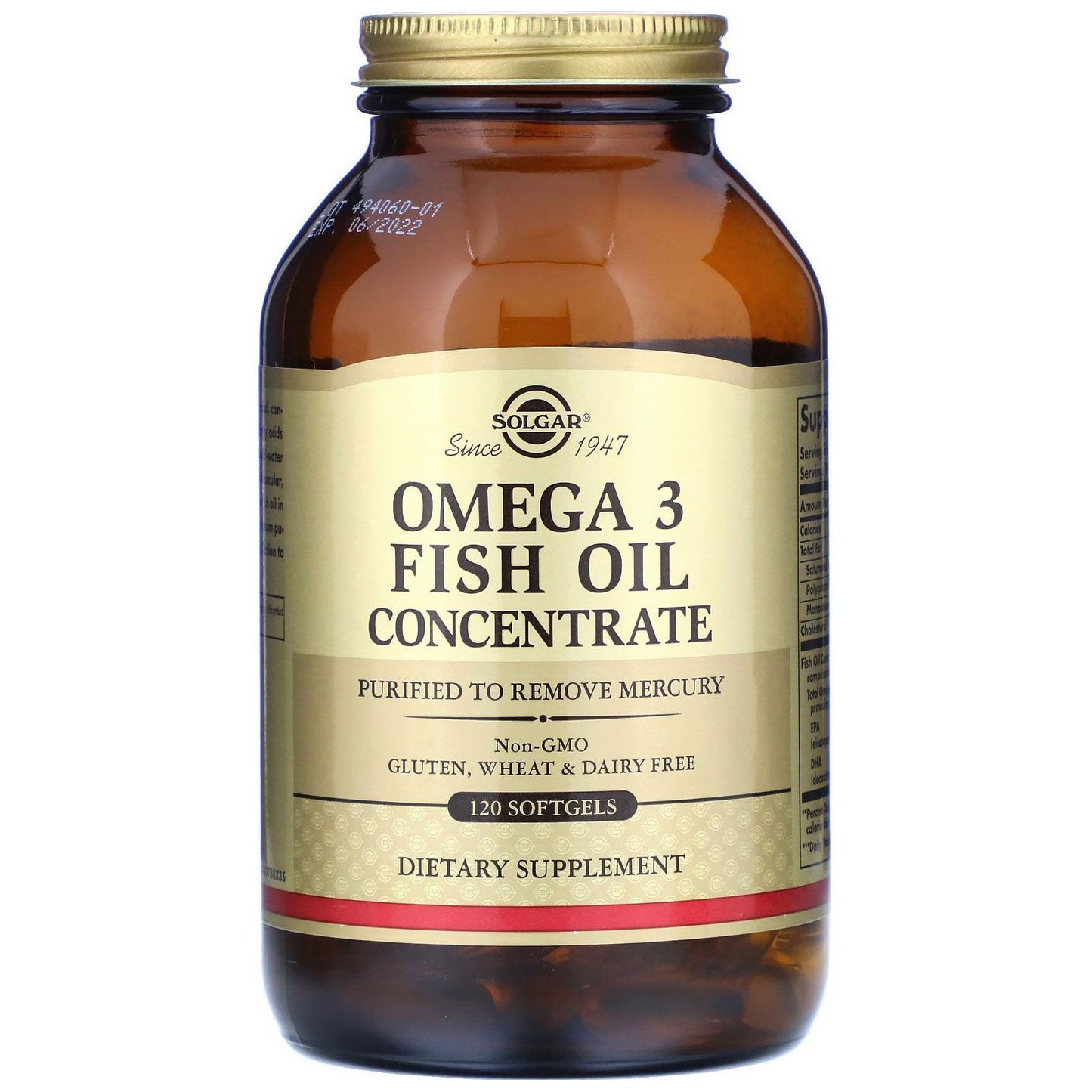 Solgar Omega-3 Fish Oil Concentrate 120 Softgels Omega-3 Fish Oil Supplement Pasteur Pharmacy