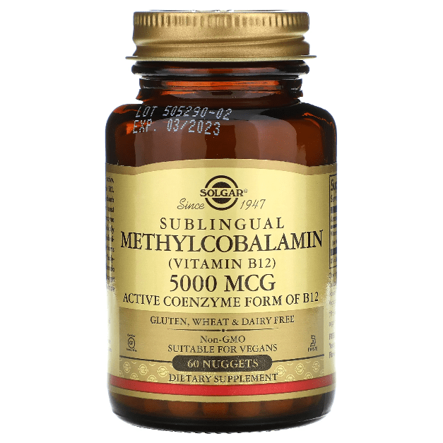 Solgar Methylcobalamin (Vitamin B12) 5000 mcg 60 Nuggets Vitamins & Supplements Pasteur Pharmacy