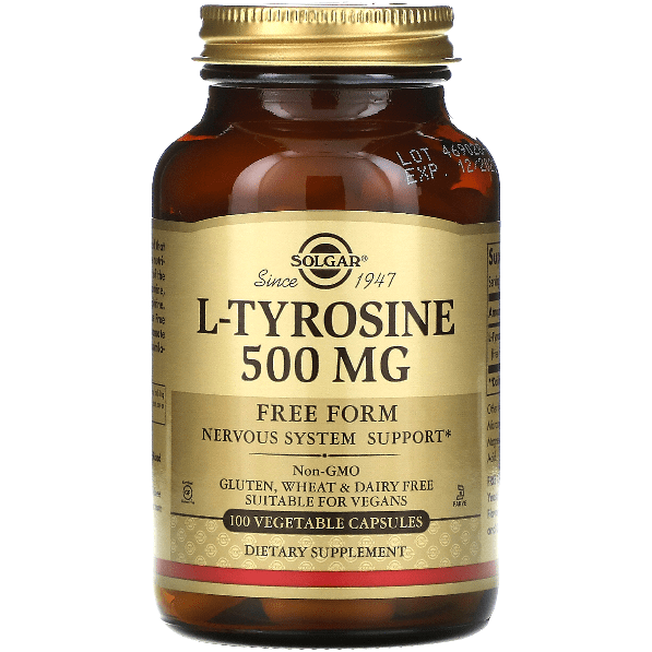 Solgar L-Tyrosine 500mg 100 Vegetables Capsules Dietary Supplements Pasteur Pharmacy