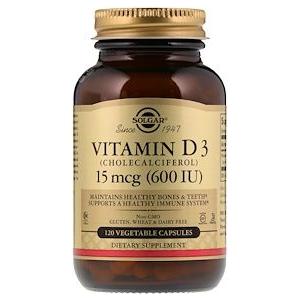 Solgar Vitamin D3 (Cholecalciferol) 600 IU 120 Vegetable Capsules Vitamin D3 Supplement Pasteur Pharmacy