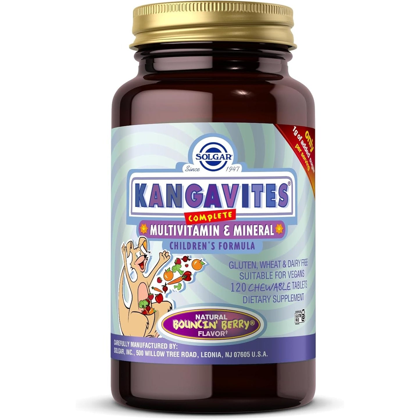 Solgar Kangavites, Complete Multivitamin & Mineral Children's Formula, Berry Flavor, 120 Chewable Tablets Vitamins & Supplements Pasteur Pharmacy