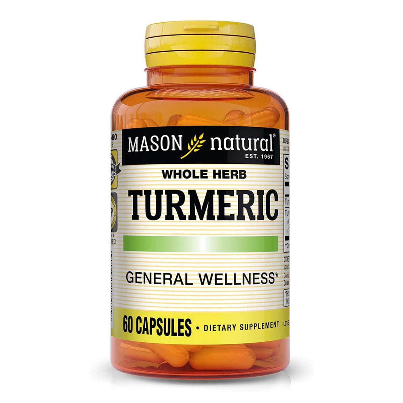 Mason Natural Turmeric -Whole Herb - Capsules Vitamins & Supplements Pasteur Pharmacy
