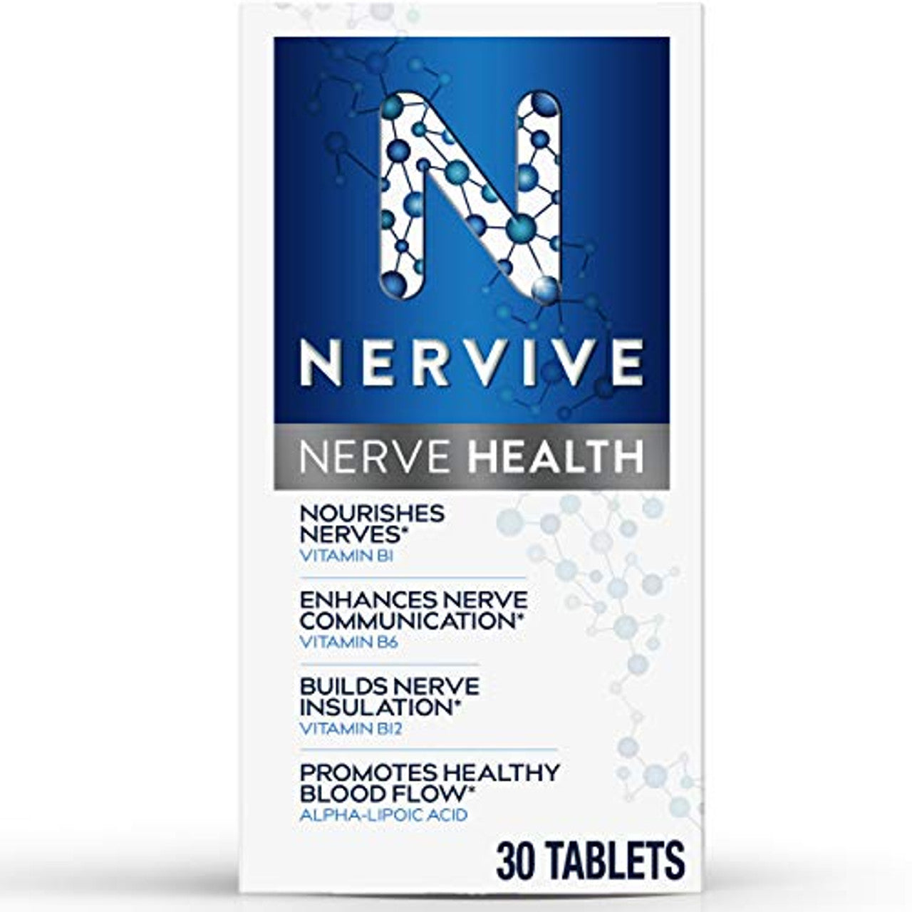 Nervive Nerve Health Support Supplement, Vitamin B Complex & Alpha Lipoic Acid, 30 Count Vitamins & Supplements Pasteur Pharmacy