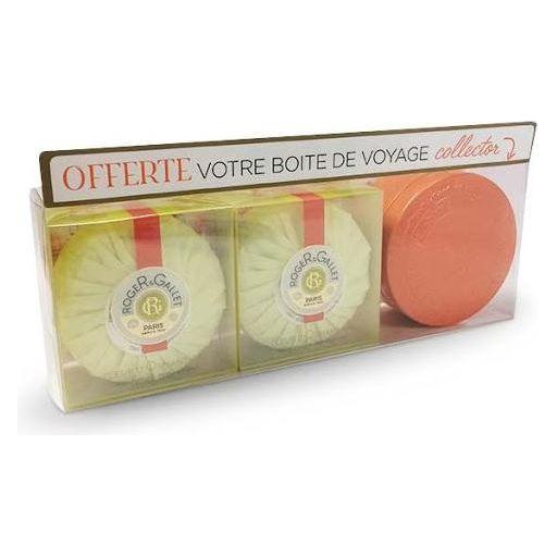 Savons parfumés Roger & Gallet Fleur d'Osmanthus 2 x 100g + boîte de voyage