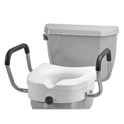 Nova 5" Raised Toilet Seat With Arms - White Toilet & Bidet Seats Pasteur Pharmacy