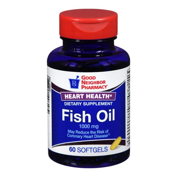 Good Neighbor Mega Omega-3 Fish Oil Supplement , 60 Softgels Water Polo Caps Pasteur Pharmacy