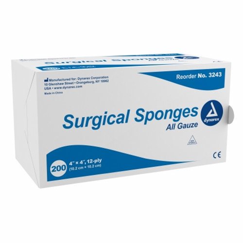 Dynarex® 12-Ply Non-Sterile Gauze, 4" x 4", 200 EA