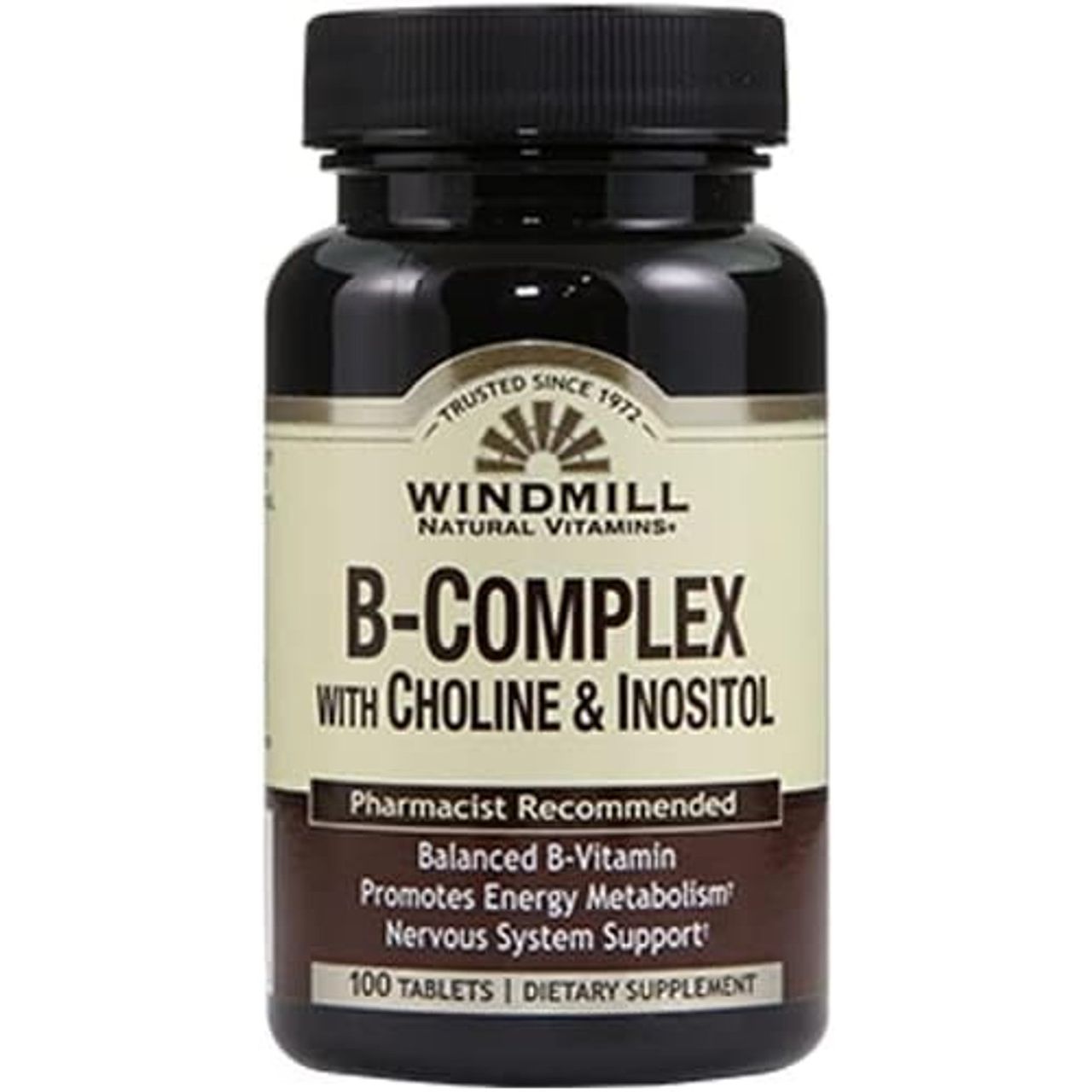 Windmill® B-Complex with Choline & Inositol – 100 Tablets Vitamins & Supplements Pasteur Pharmacy