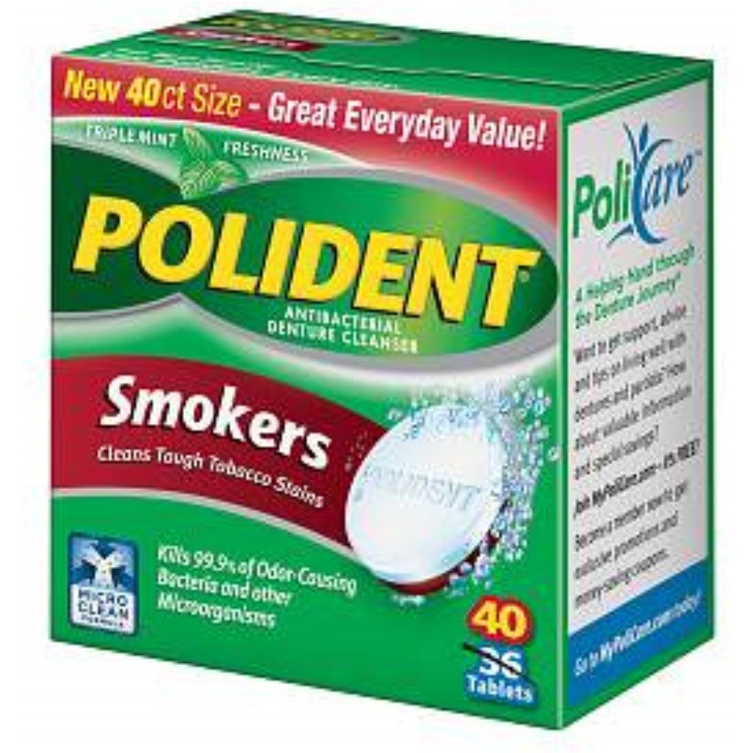 Polident Antibacterial Denture Cleanser, Triple Mint Freshness, Smokers, Tablets Dentures Pasteur Pharmacy
