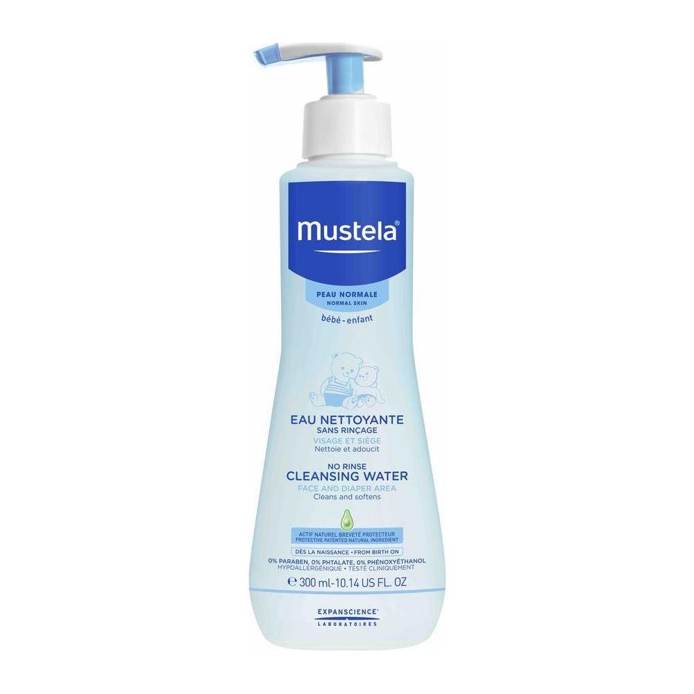 Mustela Cleansing Water, No Rinse, Face and Diaper Area, Normal Skin 10.14 Oz Baby Cleansing Water Pasteur Pharmacy