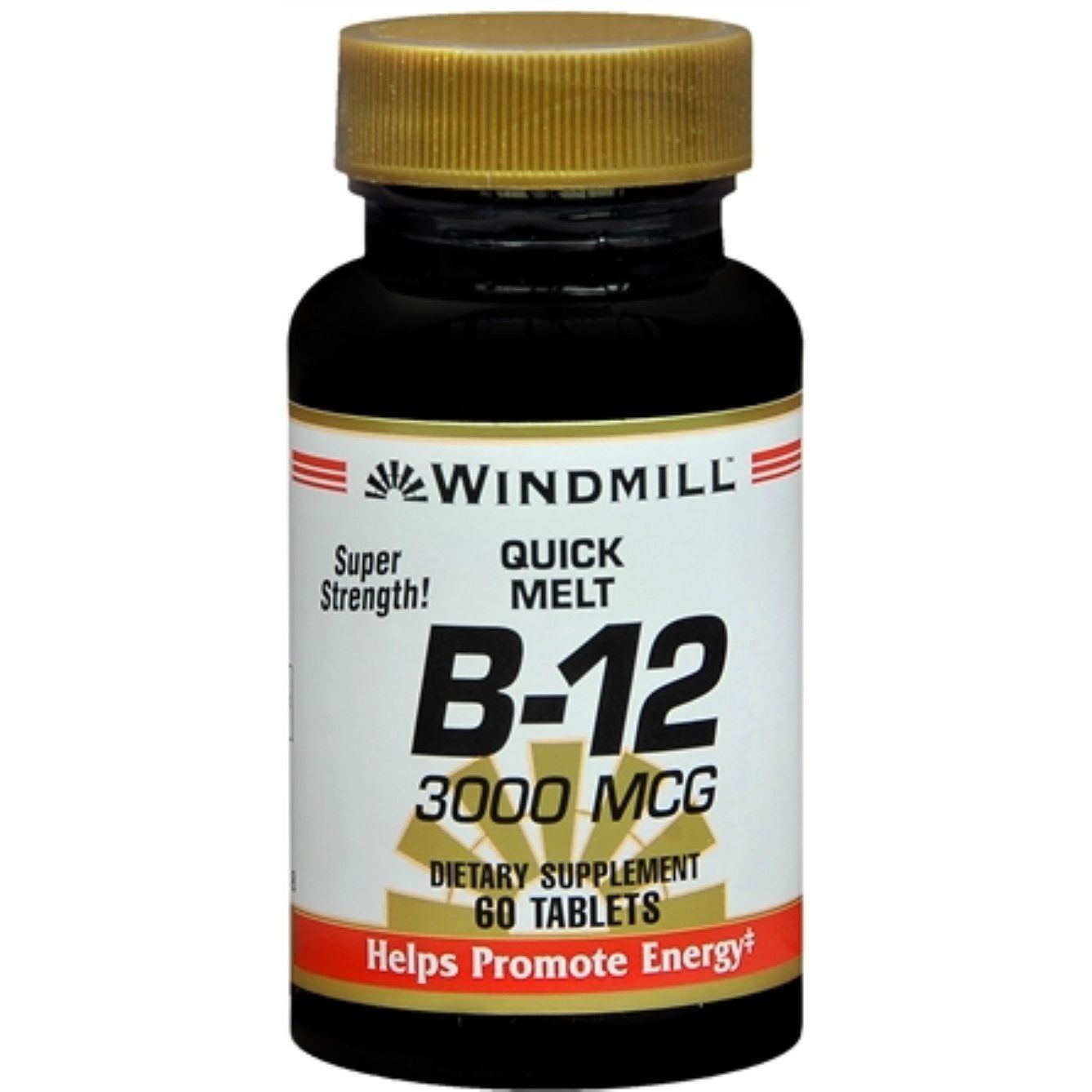 Windmill® Vitamin B-12 3000 mcg – High Potency Quick Melt Tablets Vitamins & Supplements Pasteur Pharmacy