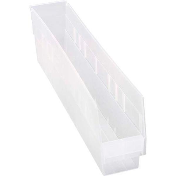 Quantum Storage Systems Plastic Nesting Shelf Bin QSB205 4-1/8″”W X 23-5/8″”D X 6″”H Clear Cabinets & Storage Pasteur Pharmacy