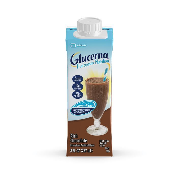 Glucerna Shake Chocolate Flavor - Diabetic Nutritional Drink, 8 fl oz (240mL), 24 Pack