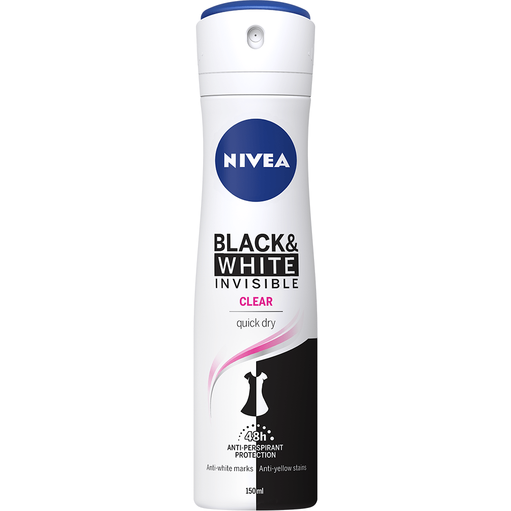 Nivea Invisible Black And White Clear Quick Dry Deodorant 150ml Deodorant Pasteur Pharmacy