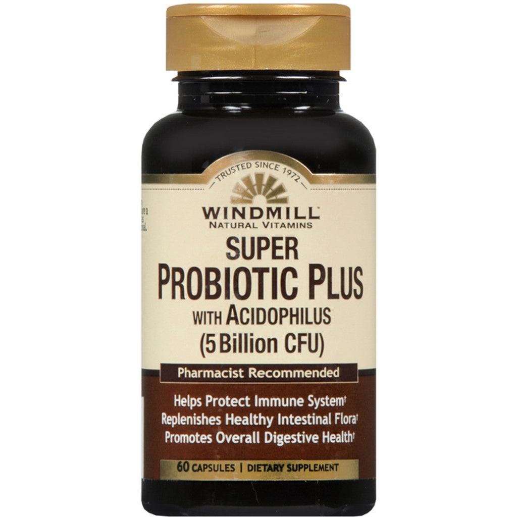 Windmill Super Probiotic Plus, 8-Strain Probiotic Complex, 60 Vegetable Capsules Vitamins & Supplements Pasteur Pharmacy